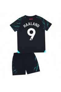 Manchester City Erling Haaland #9 Babyklær Tredje Fotballdrakt til barn 2023-24 Korte ermer (+ Korte bukser)